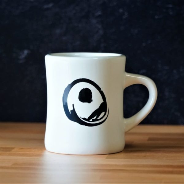 Kéan Coffee Cream Diner Mug with Black Coffee Bean Logo