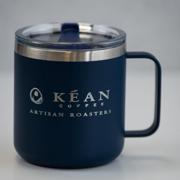 Navy Blue Nexus Steel Camper Mug with Kéan Coffee Logo